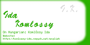 ida komlossy business card